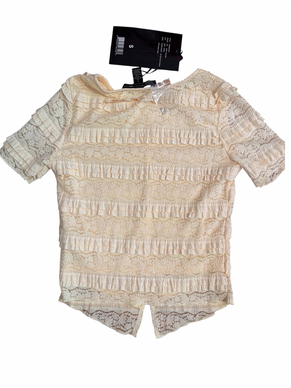 Lace Ruffle Button-Front Blouse - Picture 2 of 3